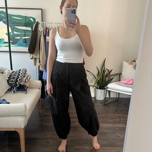 Zara Relaxed Brown pinstripe Cropped Harem Pants - Women's 2026